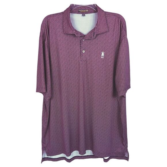 Peter Millar Summer Comfort Golf Red Blue Polka Dot Short Sleeve Polo Shirt XL - Picture 1 of 9